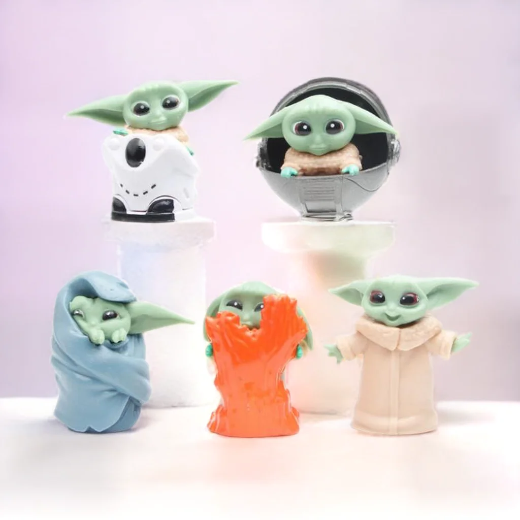 Cheap Sale 5pcs/set  Baby YODA Mandalorian Cute Statue Figure Toys