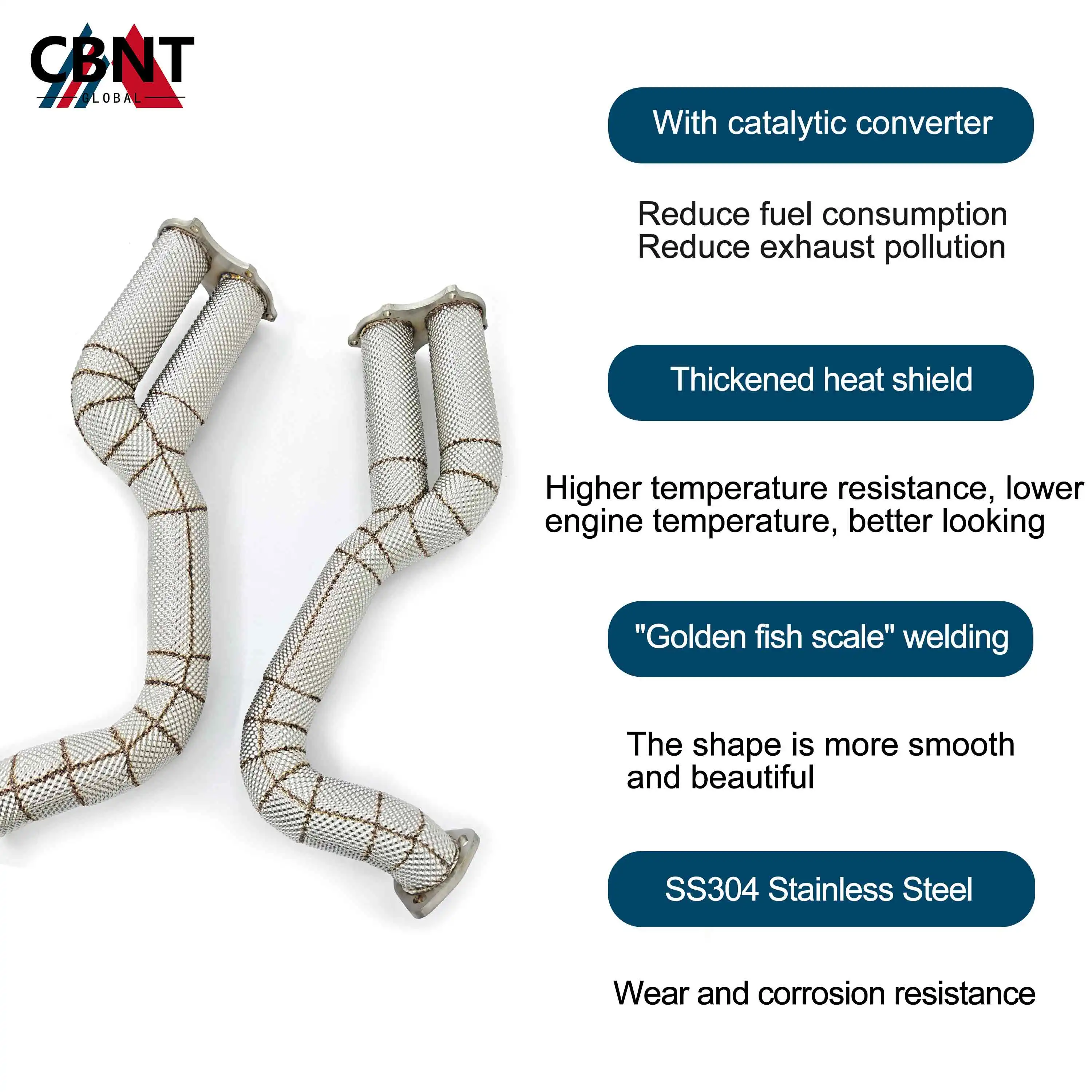 Даунпайп выхлопной трубы CBNT для Porsche 718 Cayman GT4/Spyder/GTS 4 0 л Высокопроизводительный