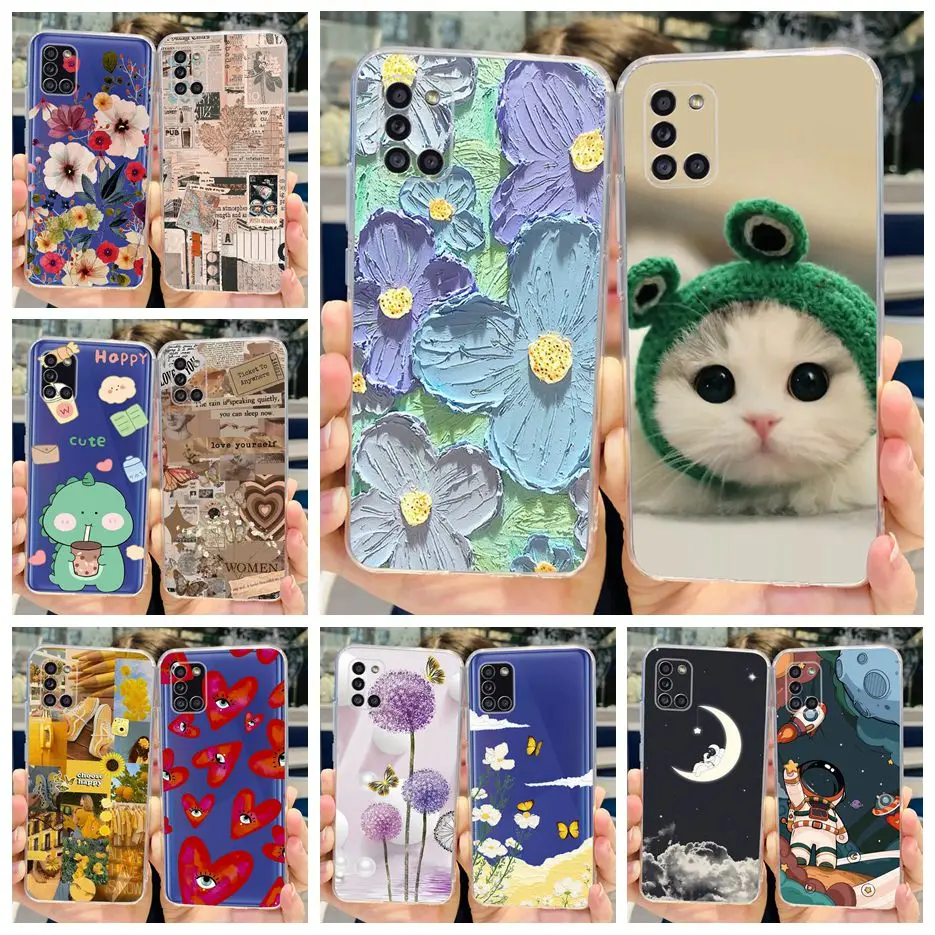 Чехол для Samsung Galaxy A31 A51 A71 стильный мультяшный чехол с цветочным рисунком телефона