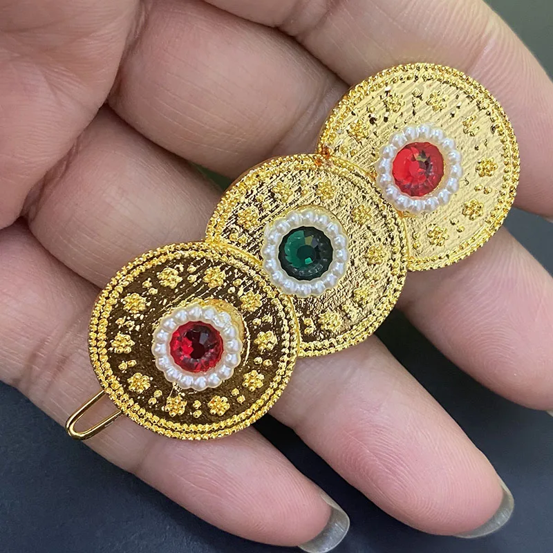 Ful Ethiopian Hairpin Pearl Gold Hair Piece For Africa Girl Gift Hebasha Arabic Woman  Bridal Jewerly