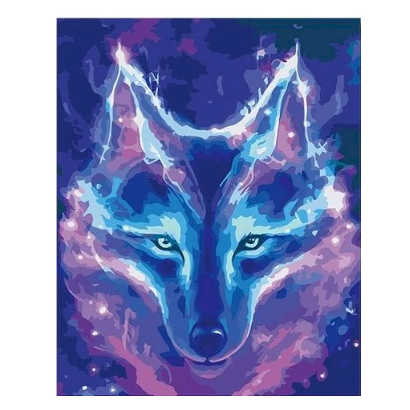 

Gatyztory Acrylic Paint By Numbers On Canvas Acrylic Paints HandPainted Kits Drawing Canvas Wolf DIY Oil Painting Art Home Decor