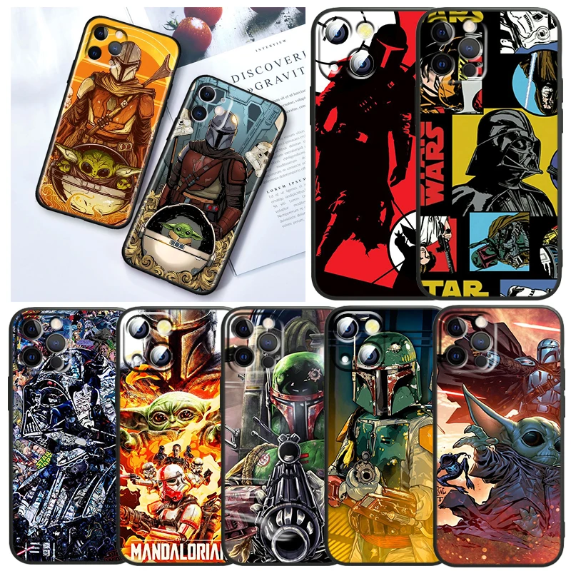 

Hot Jedi Knight Star Wars For Apple iPhone 13 12 Mini 11 XS Pro Max X XR 8 7 6 Plus SE 2020 5 Funda Capa Black Soft Phone Case