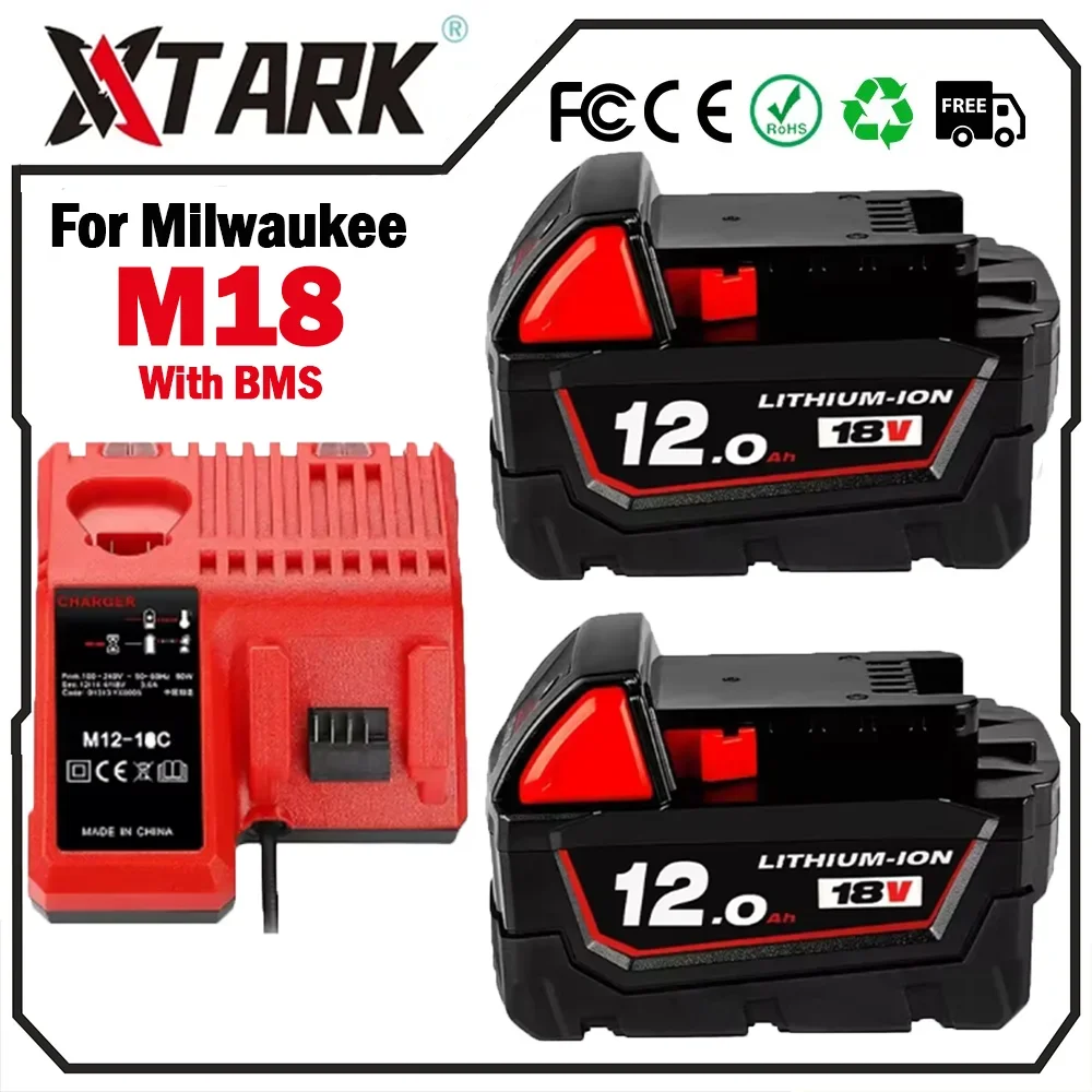 12AH Für Milwaukee Akku 18B6 18V XC Li-ion 48-11-1860 48-11-1852 48-11-1850 48-11-1840 48-11-1820 Аккумуляторы Bategerät