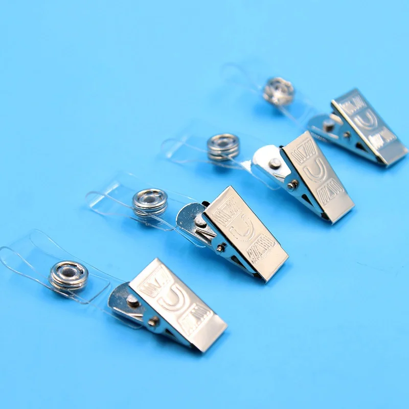 

10pcs Retractable ID Card Badge Reel Skipping Kawaii Clips Metal Pull Key Name Tag Card Clip Holders Office Supplies