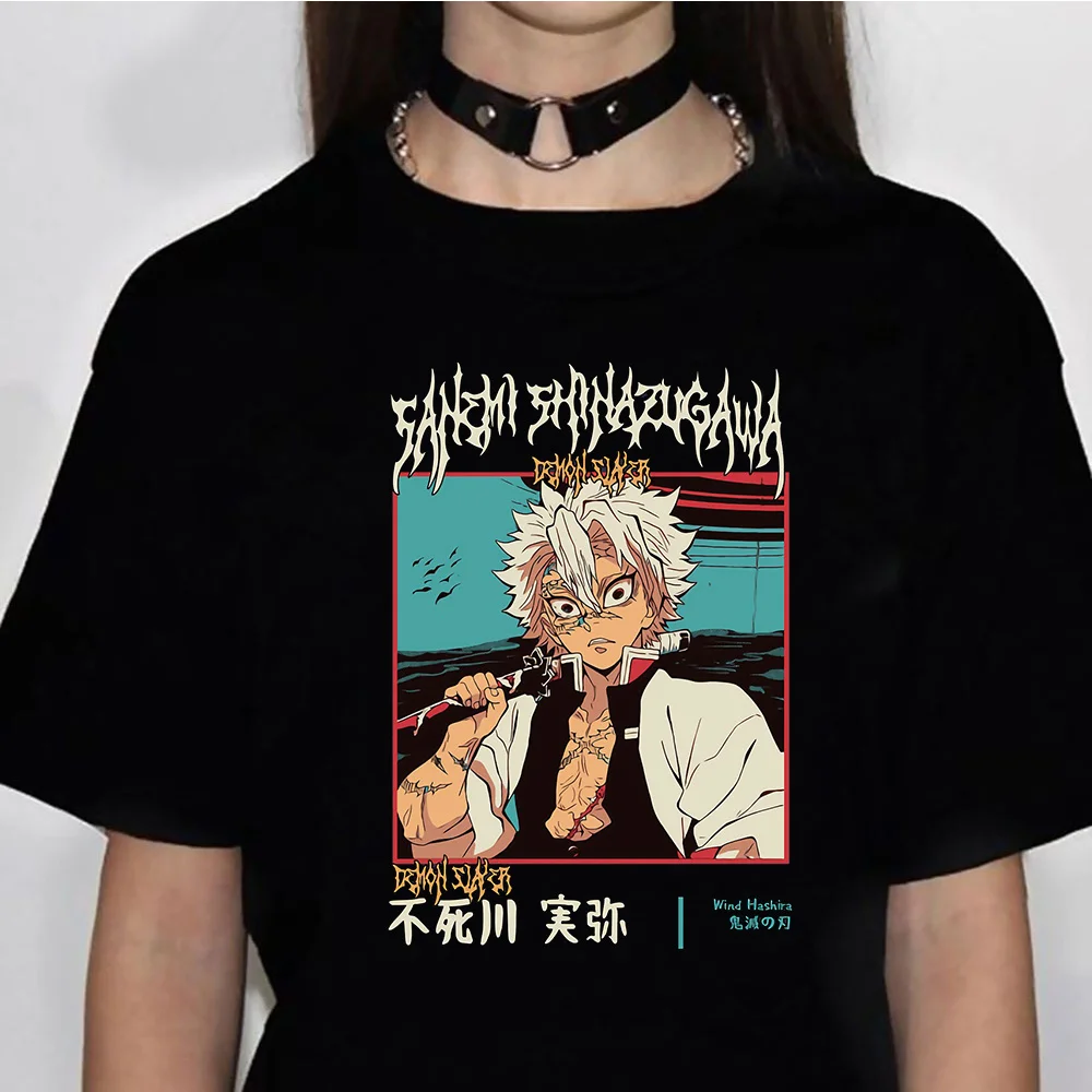 

Женская футболка Kokushibo с рассекающим демонов Kimetsu No Yaiba, забавный летний японский Топ, женская одежда в стиле 1920-х