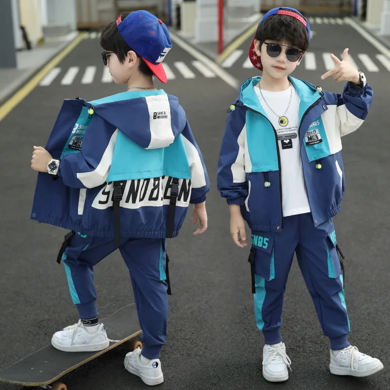 

Boys Coat+Pants Kids Suits Tracksuit 2PCS/Set 2023 New Spring Autumn Cotton Birthday Gift Children Clothing