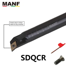 MANF 8mm10mm S16Q-SDQCR07 Turning Tool Boring Bar Cutting Toolholders Screw Clamping Hoders For DCMT07/11 Indexable Inserts