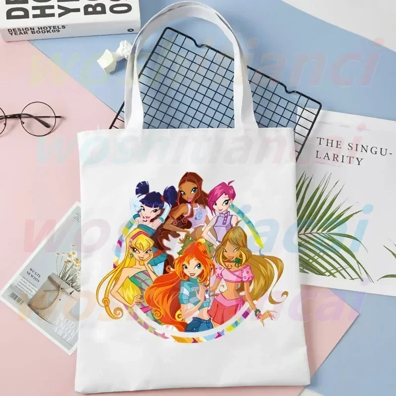 Экологичная Холщовая Сумка Через Плечо С Феями Winx И Принтом Бабочки Для Женщин