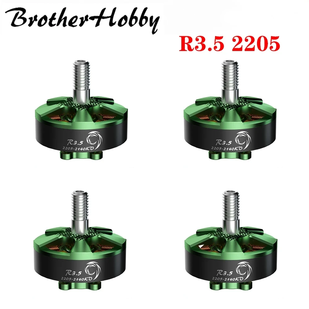 

Brotherhobby R3.5 2205 2140KV Brushless Motor W/ Titanium Alloy hollow shaft Compatible 3.5inch Propeller 6S for RC FPV Drone