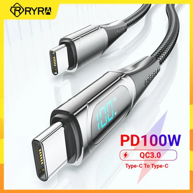 

Кабель RYRA Type C To Type C PD 100 Вт 5А USB C для быстрой зарядки и зарядки кабель для Macbook Xiaomi Samsung Type-C