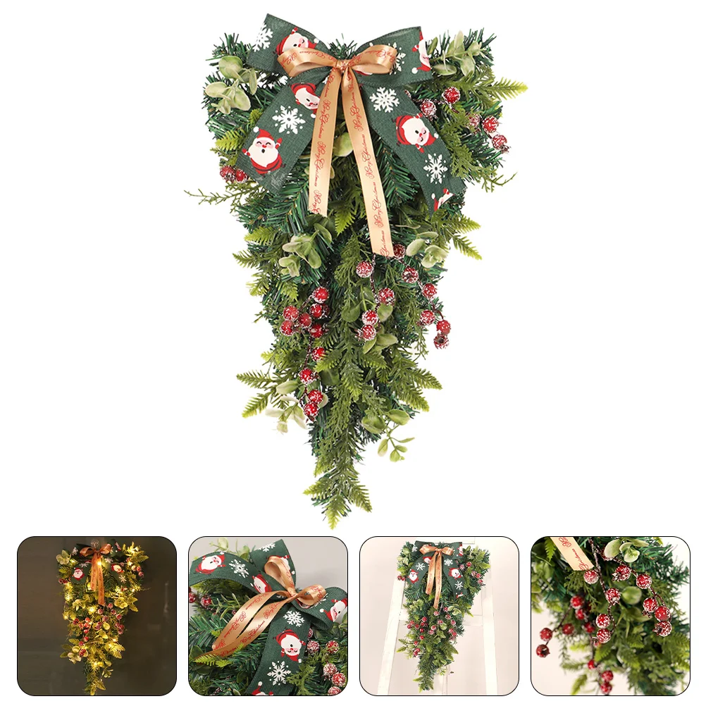 

Christmasdoor Decor Wreath Hanging Upside Down Tree Wall Teardropdecorations Garland Candy Cane