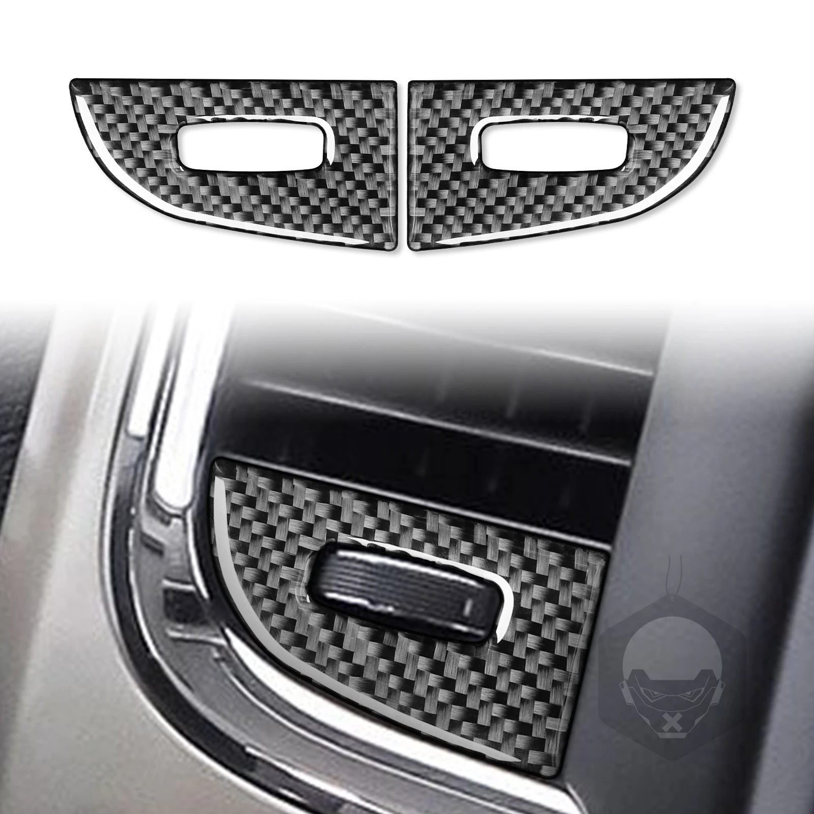 

For Dodge Ram 2013 2014 2015 Central Vent Air Outlet Knob Cover Trim Real Carbon Fiber Sticker Car Styling Accessori Interior