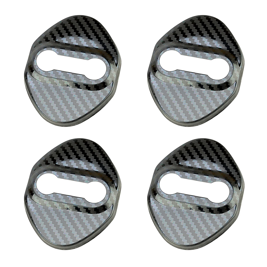4 шт. черная защитная пряжка для дверного замка из углеродного волокна накладка
