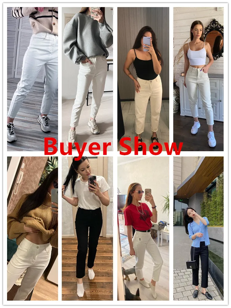 Джинсы-бойфренды женские с завышенной талией и мешковатыми шаровары - купить по