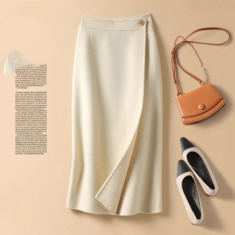 Женская трикотажная сумка средней длины однотонная трапециевидная юбка с