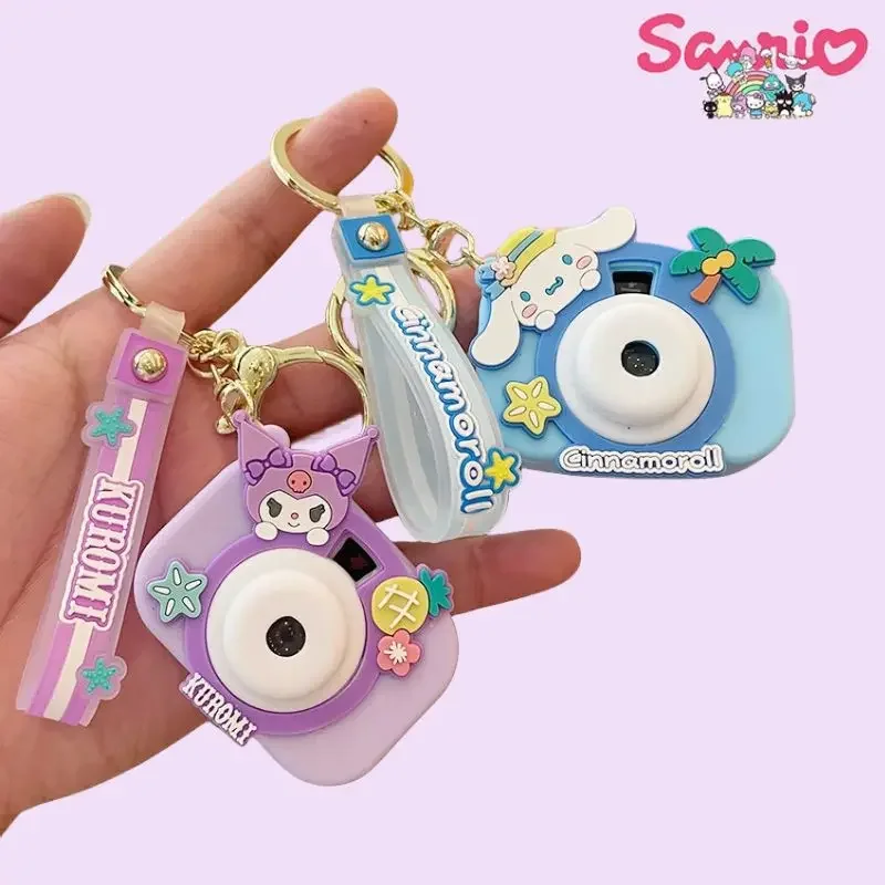 

2pcs Sanrio Keychain Creative Luminous Camera Cute School Bag Pendant Exquisite Girl Gift Anime Hello Kitty Keychain for Women