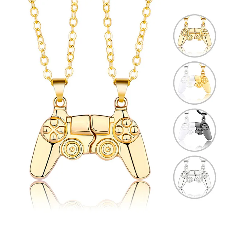 

Friendship Necklace Magnet Hiphop Gamepad Pendant Clavicle Rope Chain Necklace For BFF Best Friends Birthday, Valentine Day Gift