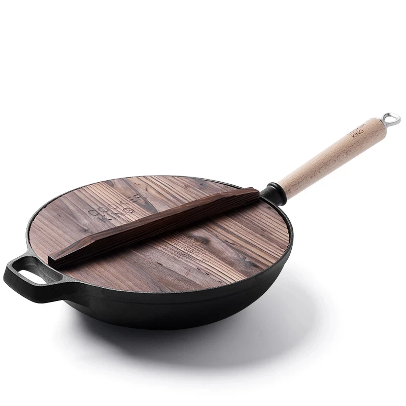 

Традиционная китайская стандартная газовая плита, кухонная чугунная сковорода для вок, антипригарная кухонная посуда