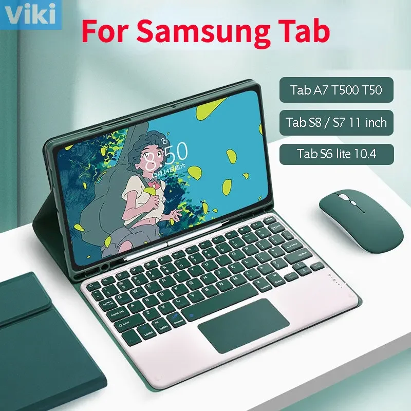 ZONFRONT Беспроводная клавиатура-мышь для Samsung Galaxy Tab S8 X700 X706 S7 11-дюймовый чехол S6 Lite 10 4