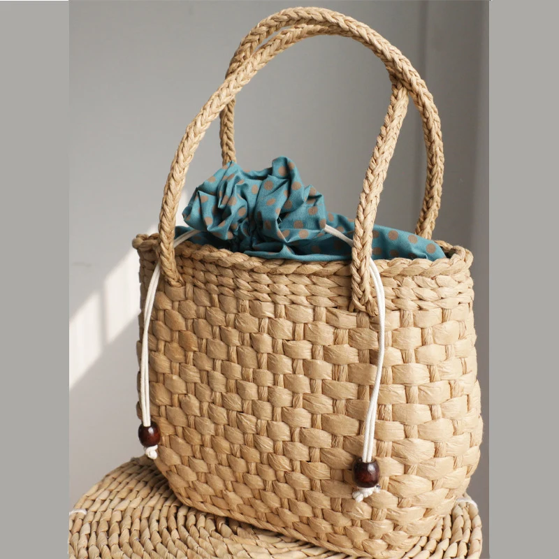 

Straw Woven Ladies Handbags Women Handemade Summer Solid Color Beam Port Shoulder Bags Casual Beach Vocation Clutch Female 2022
