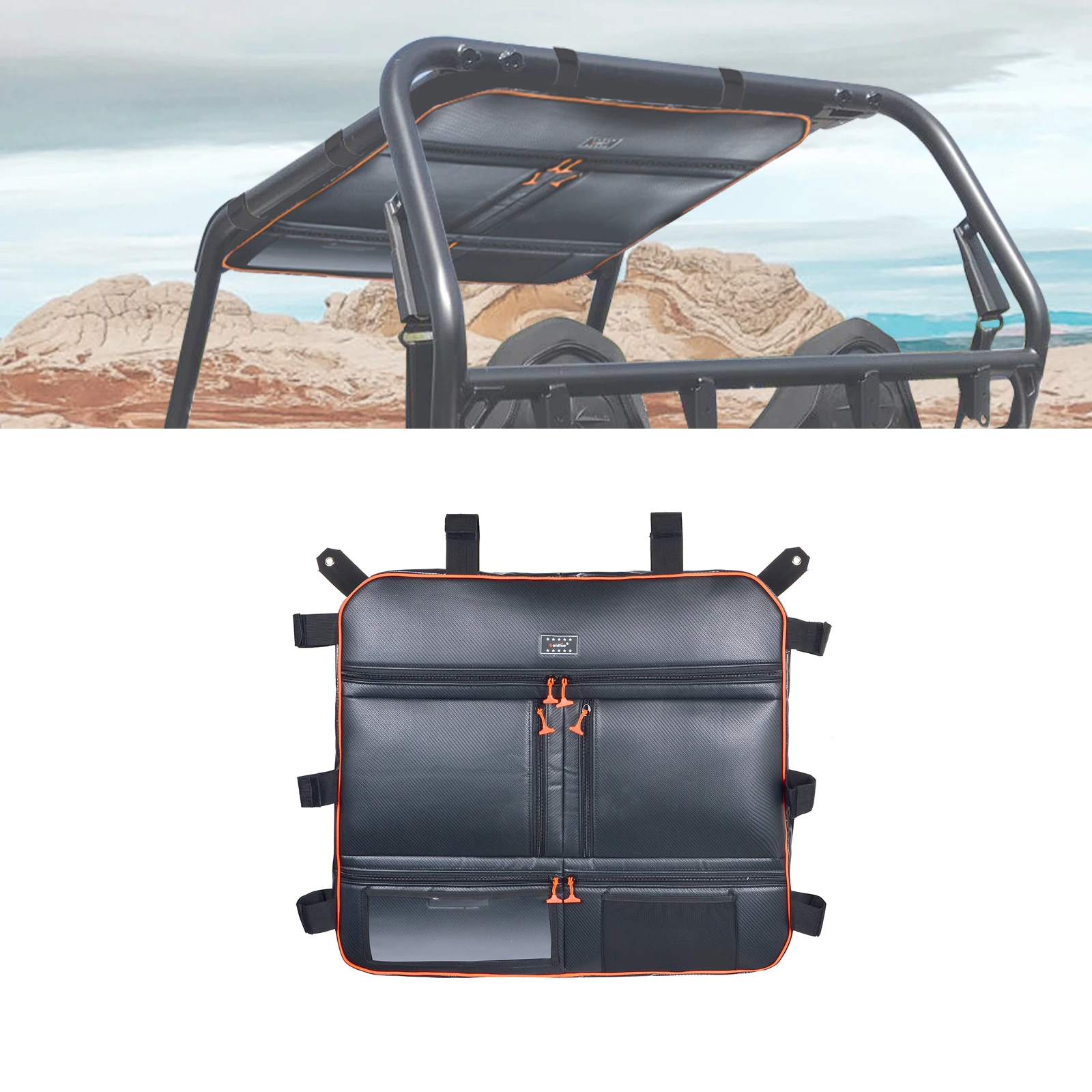 UTV Overhead Storage Bag Waterproof 1680D Car Organizers Map Bag Fit For Polaris RZR 1000 XP 2 Seat or 4 Seat Models Accessories