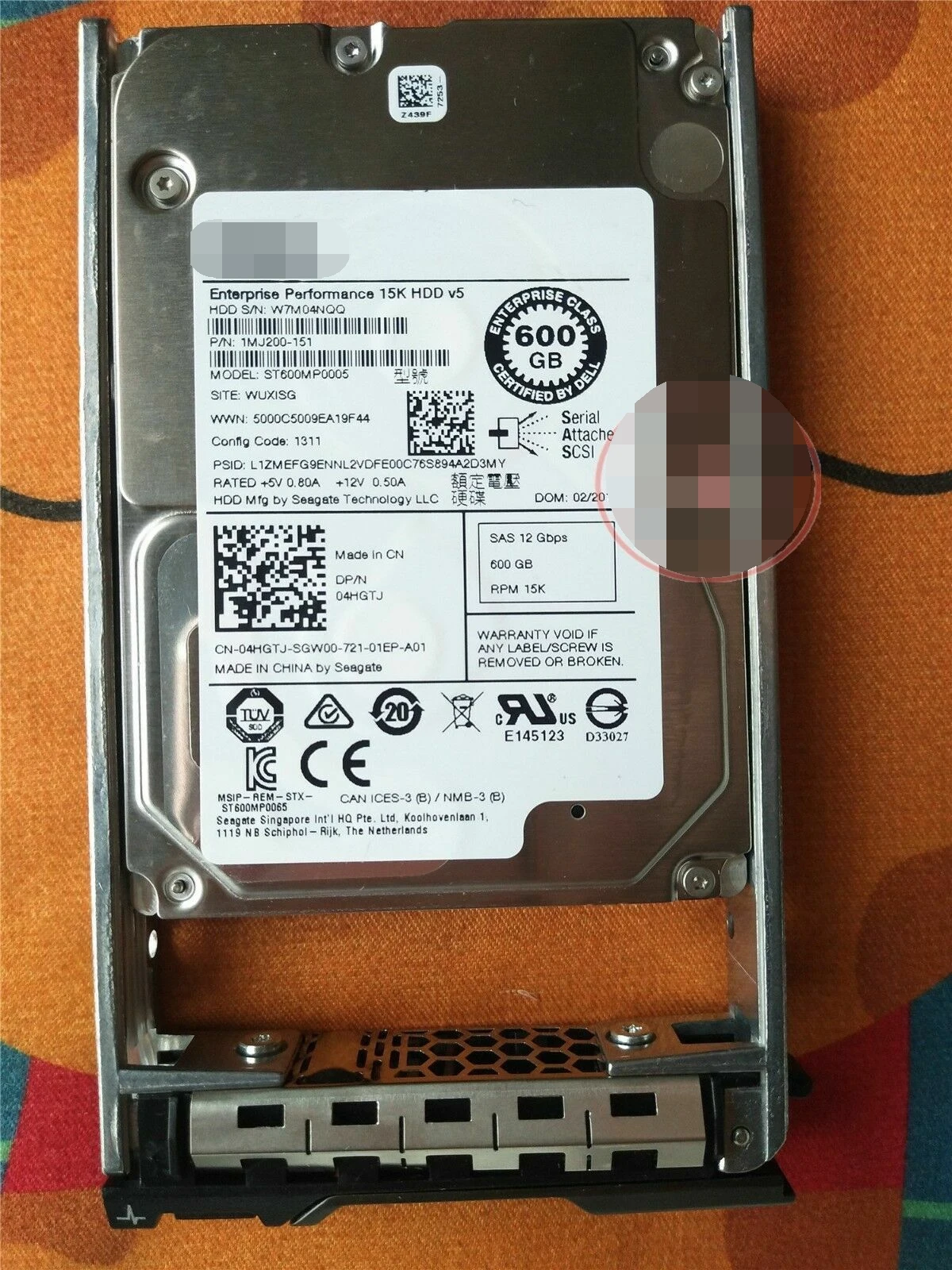 

FOR DELL ST600MP0005 4HGTJ 600GB 15K SAS 2.5" 6GB V5300 0V5300 HDD Hard Drive