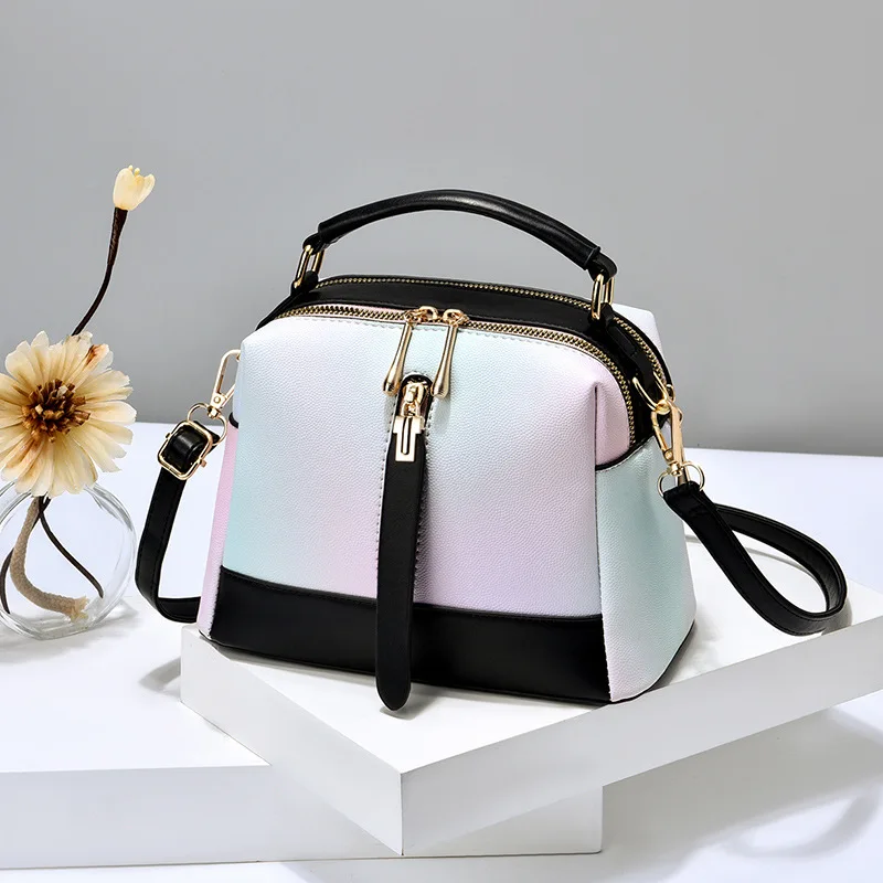 Patchwork Small Shoulder Bags For Women Ladies Soft PU Leather New Fahion Crossbody Bag Female Phone Purse Messenger Handbags