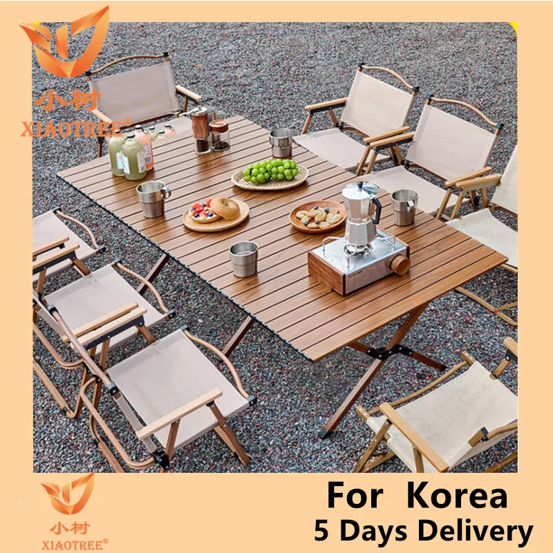 S Folding Portable Aluminum Alloy Egg Roll Table Camping Folding Table Picnic Table Camping
