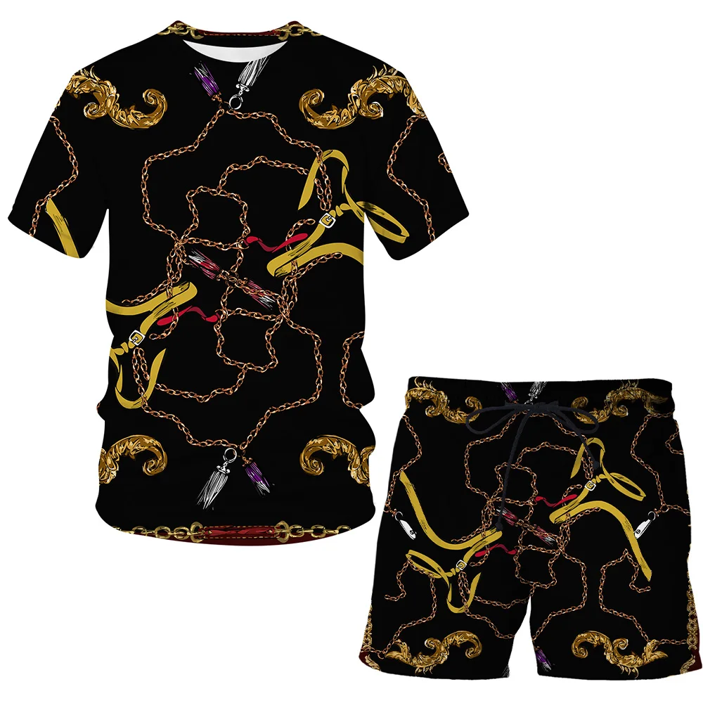 

2022 Summer Men/Women Green Leaf Leopard Print 3D Printing Set Short Sleeve Casual Shirt +Beach Shorts Suits Two Piece Suit