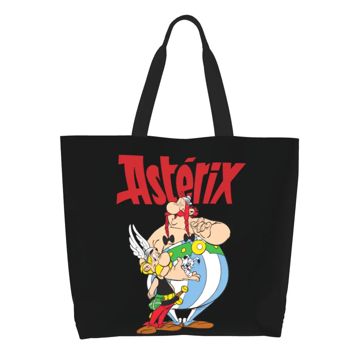 

Recycling Asterix And Obelix With Idefix Shopping Bag Women Canvas Shoulder Tote Bag Durable Manga Grocery Shopper Bags