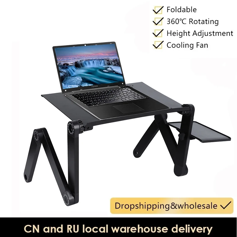 Portable Laptop Table for Bed Adjustable Computer Table Ergonomic Lap Notebook Stand Lapdesk Trayy Tray With Mouse Pad