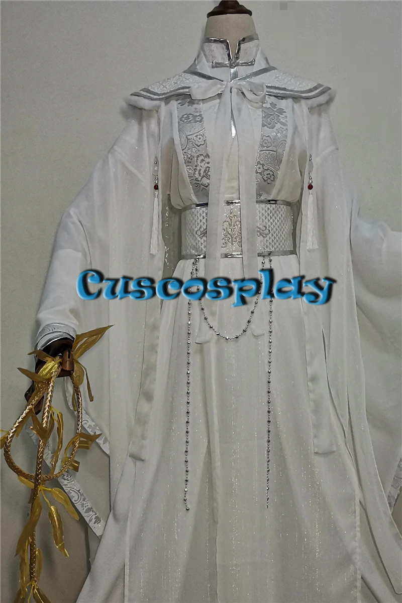 

Anime Tian Guan Ci Fu Xie Lian Cosplay Costume White Hanfu Erha and His White Cat Master Chu Wanning Outfit Fancy Party Dress