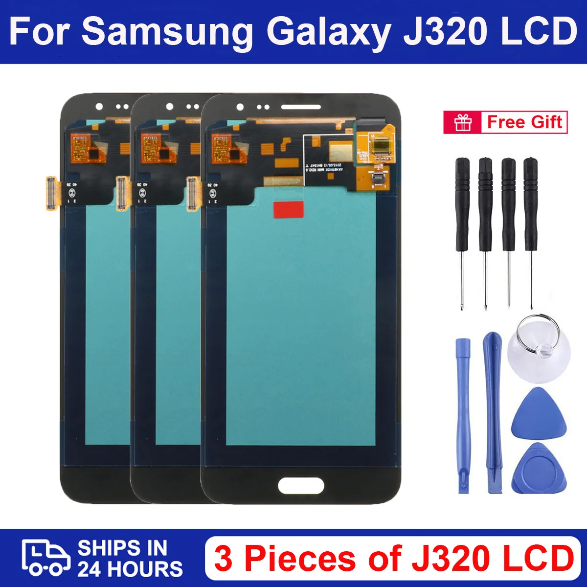 Enlarge Wholesale j320 Display For Samsung Galaxy J3 2016 J320 lcd SM-J320F J320FN j320 LCD with Touch Screen Digitizer Assembly + Tools