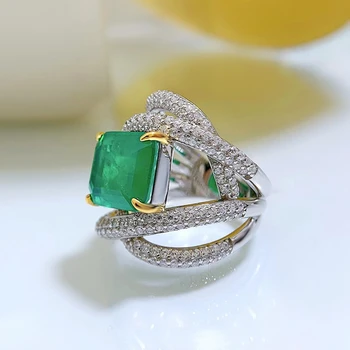 Luxury Vintage 925 Sterling Silver- Moissanite Emerald Gemstone 2