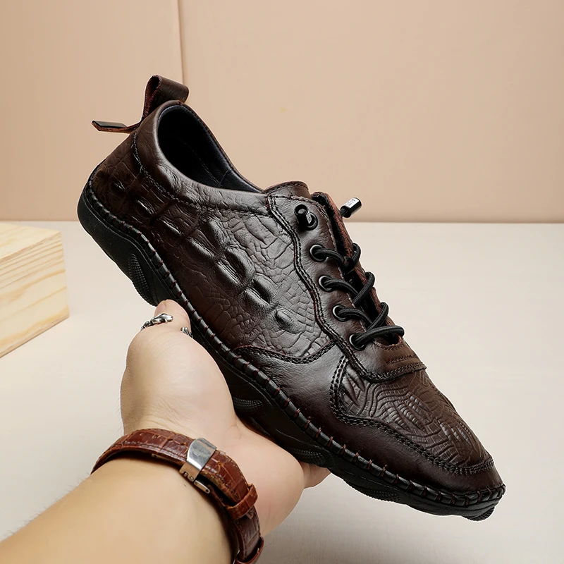 

2022 Mens Casual shoes Soft Lightl Sport Sneakers Shoes High Quality Genuine Leather Loafers Shoes Breathable Comfy Mocassins