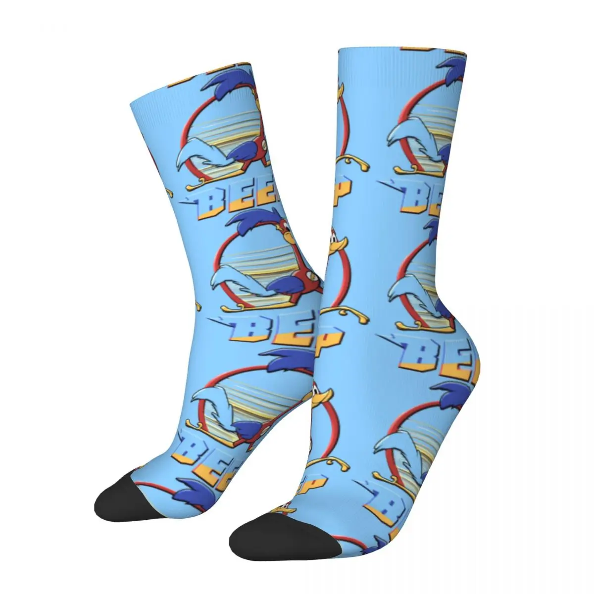 

Funny Men's Compression Socks The Fastest Bird Alive Vintage Harajuku Roadrunner Animation Amusing Fight Street Casual Crew Sock