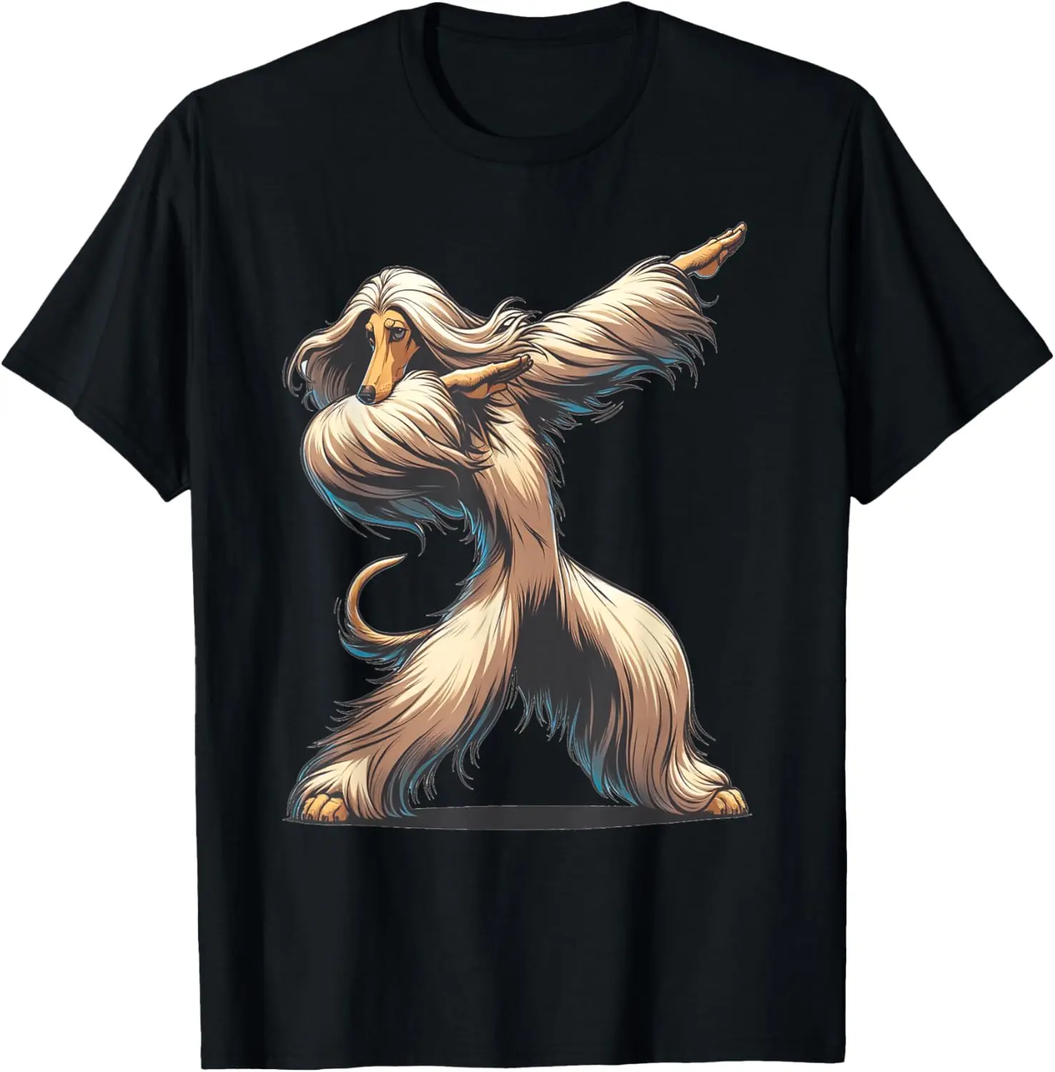 Футболка с собакой Dab в афганском стиле танцующей |