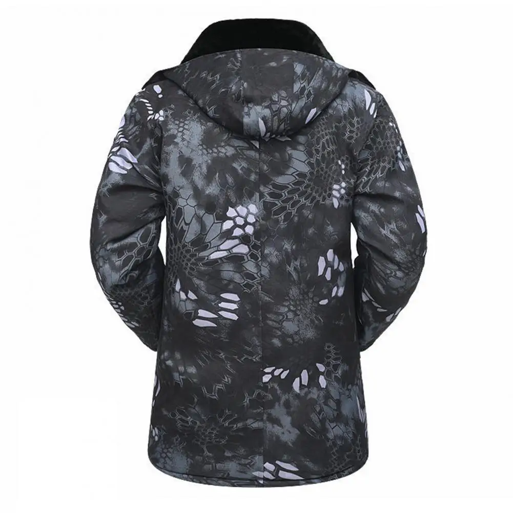 

Labor Protection Jacket Hooded Thicken Windproof Warm Printed Windbreaker Men Coat for Working