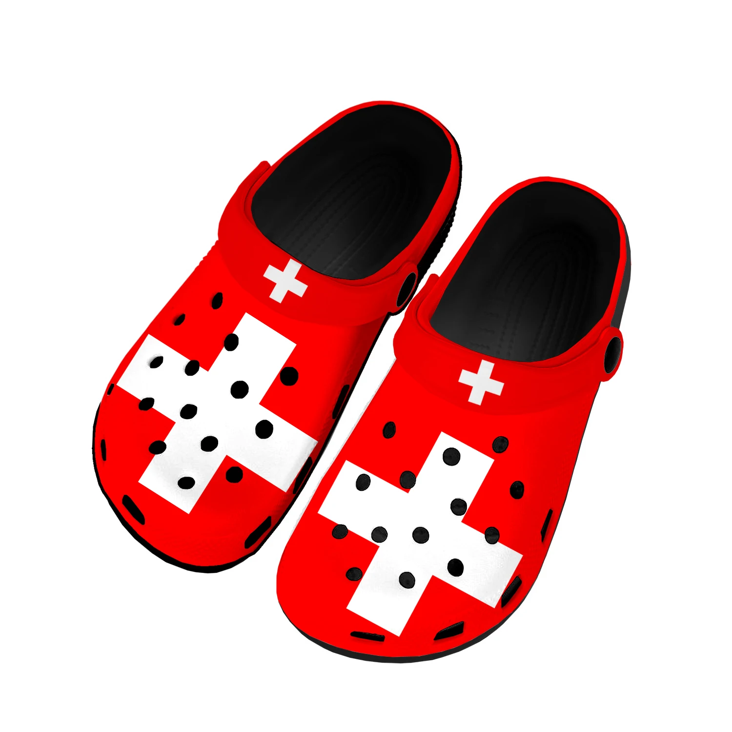 

Swiss Flag Home Clogs Custom Water Shoes Mens Womens Teenager Switzerland Shoe Garden Clog Breathable Beach Hole Slippers