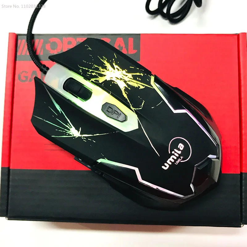 

Glowing Gaming Mouse Gamer Colorful Professional Wired Gaming Mouse Gamer 3600 Dpi Adjustable for Laptop PC Computer Desktop B