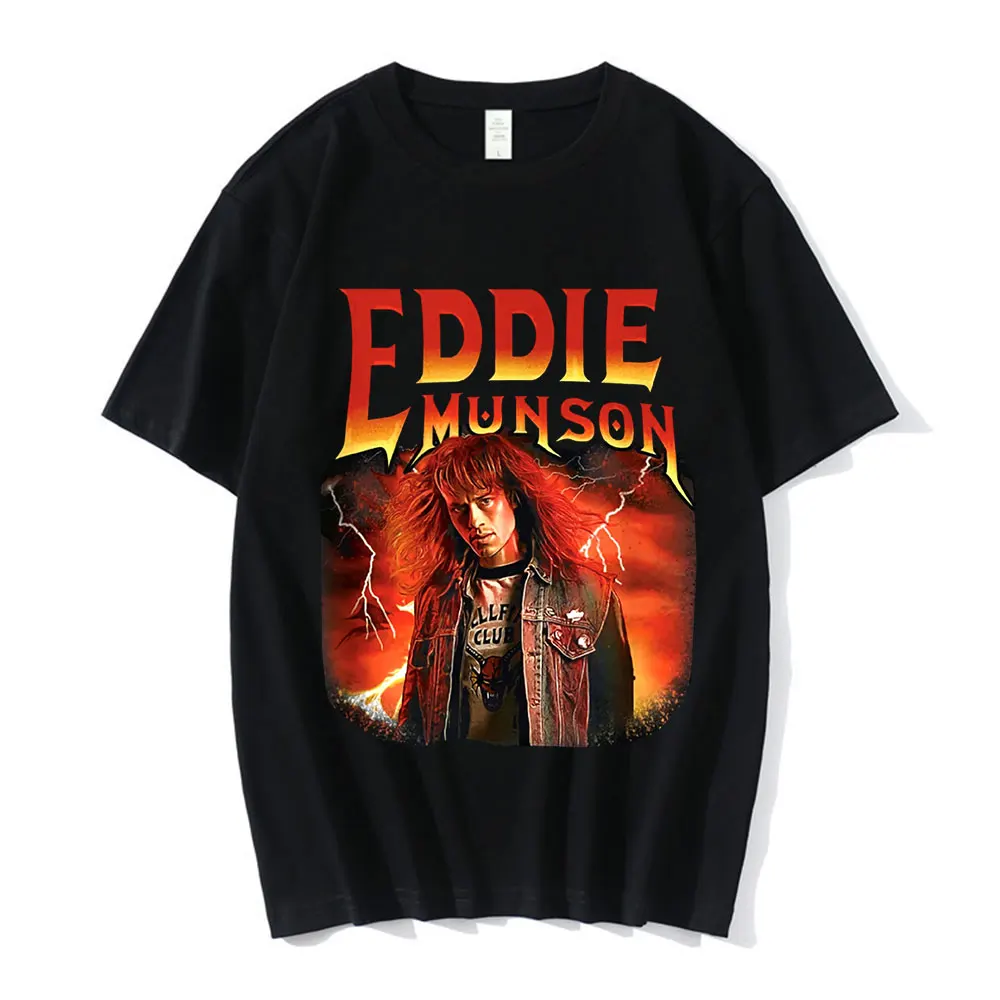 

Stranger Things 4 Eddie Munson T-shirts Men's Harajuku Graphics Print T-shirt Oversize Streetwear Unisex Short Sleeve T Shirt