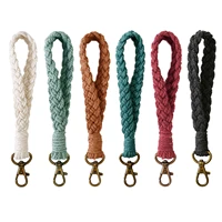 handmade cotton rope braided wrist strap key chain thread weave car key ring pendant jewelry accessory wholesale