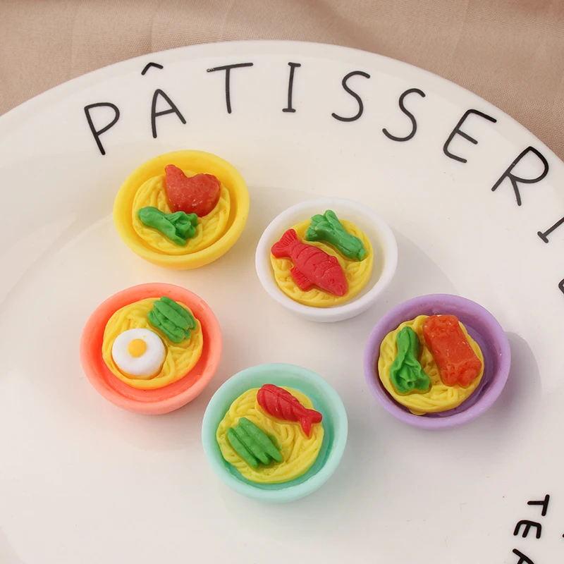 

10 шт. мультяшная еда, имитация Миши, лапша, мини пищевая смола, украшения «сделай сам», ювелирные аксессуары, кукольный домик, материалы ручн...