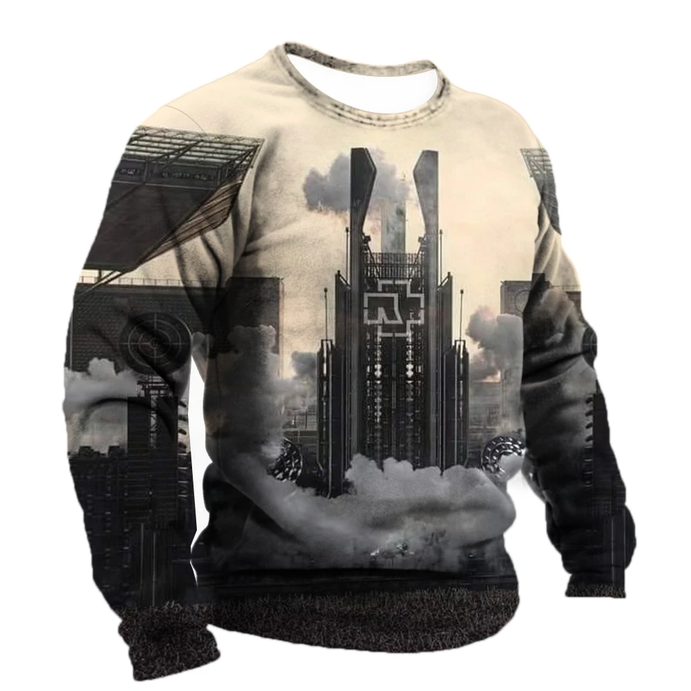 

Men's Cotton Long Sleeve Cusetom T-shirt Winter 3D DIY Print T Shirts Street Fashion Pattern Tops Tees Oversized Men's Clothing