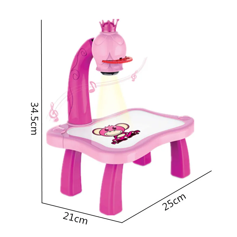

Multifunctional Projection Painting Table Deer Cartoon Shape Light Graffiti Painting Writing Board Children's Toy Set