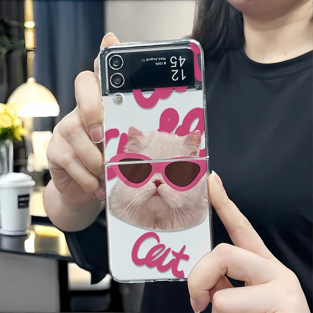 Крутой чехол с котом для телефона Samsung Z FLIP 3 4 5 на W23 ZFLIP SM-F7210 F711