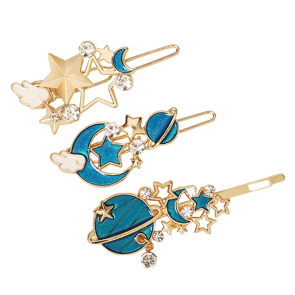 

Geometric Crystal Moon Star Comb Claw Clamp Hair Clip Side Vintage Clips Hairpins