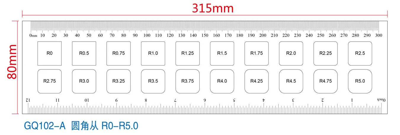 

Film Ruler Straight Ruler Point Line Gauge Compared with Card Soft Ruler Transparent Ruler Fillet Radius R Angle Scale