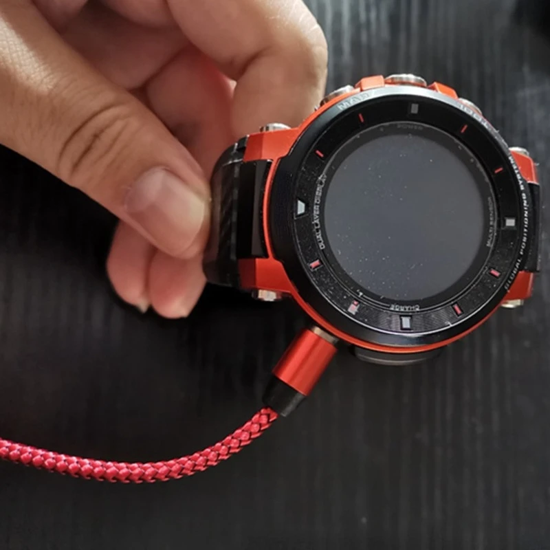 For CASIO WSD-F21HR WSD-F30 WSD-F20 WSD-F10 GSW-H1000 Magnetic Data Cable Charger Smartwatch Charging Cable Nylon Quick Charge