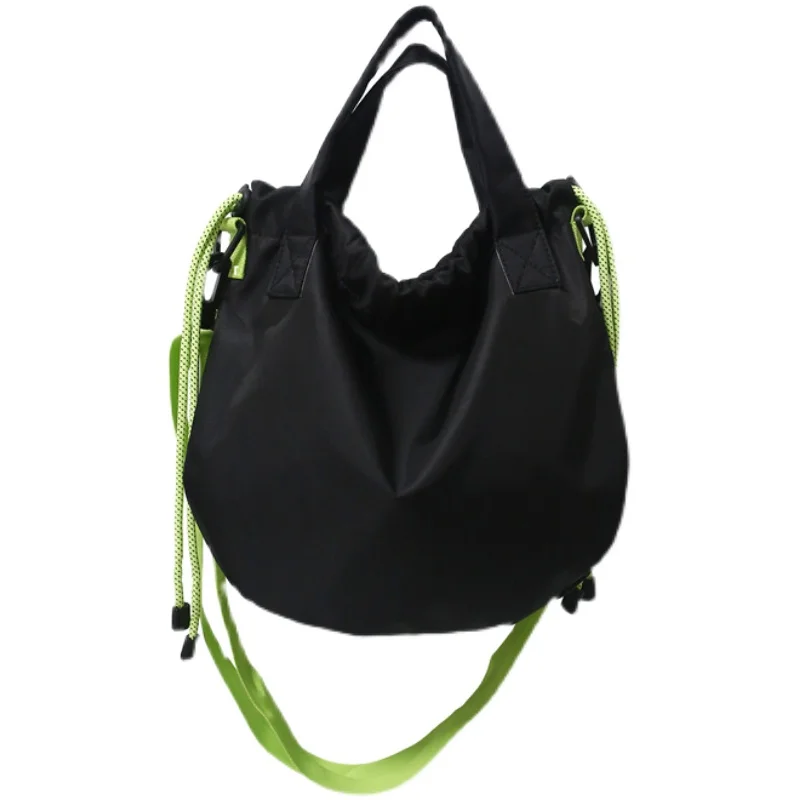 Drawstring Messenger Bag Niche Design Bag Couple Fashion Brand Nylon Harajuku Student Hit Color Shoulder Bag Female